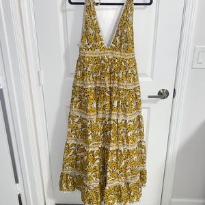 White Spotted Bananas Maxi Dress